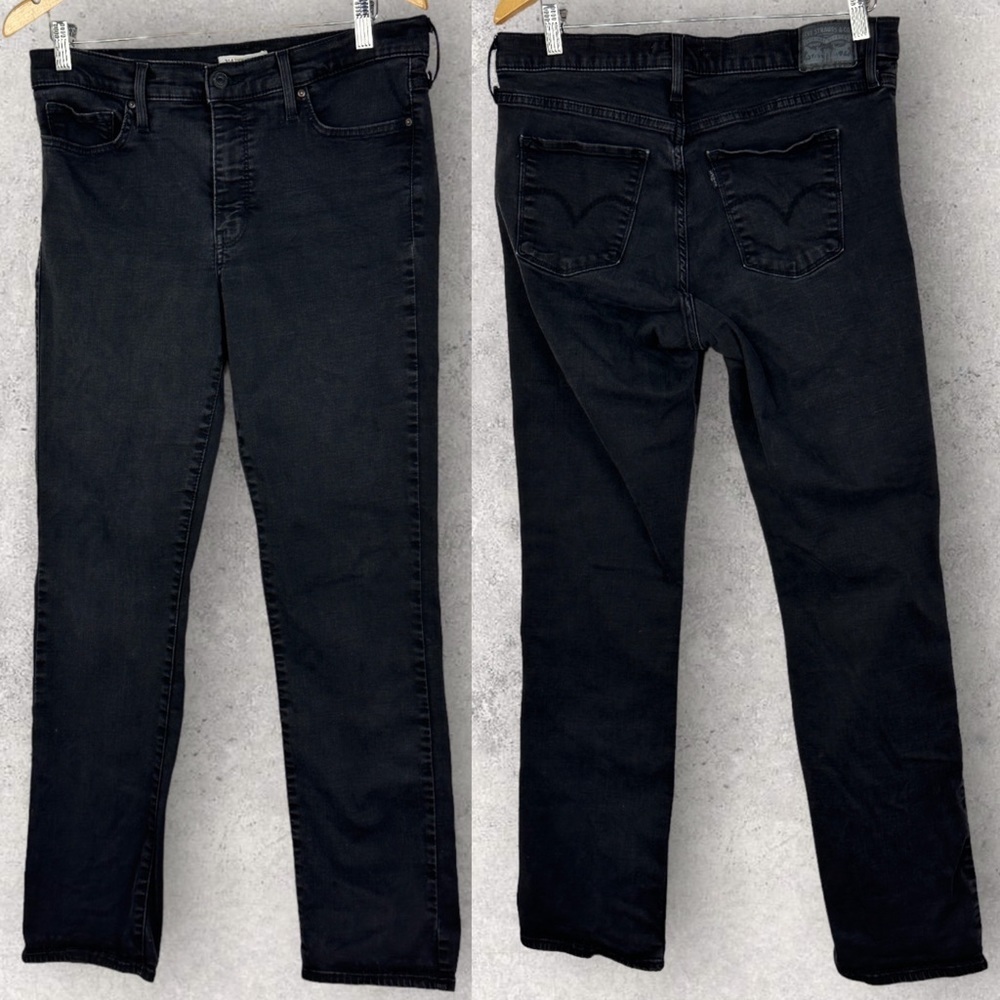 Levis 314 Waterless‎ Shaping Straight Black Jeans Size 32 x 32 Denim High Rise